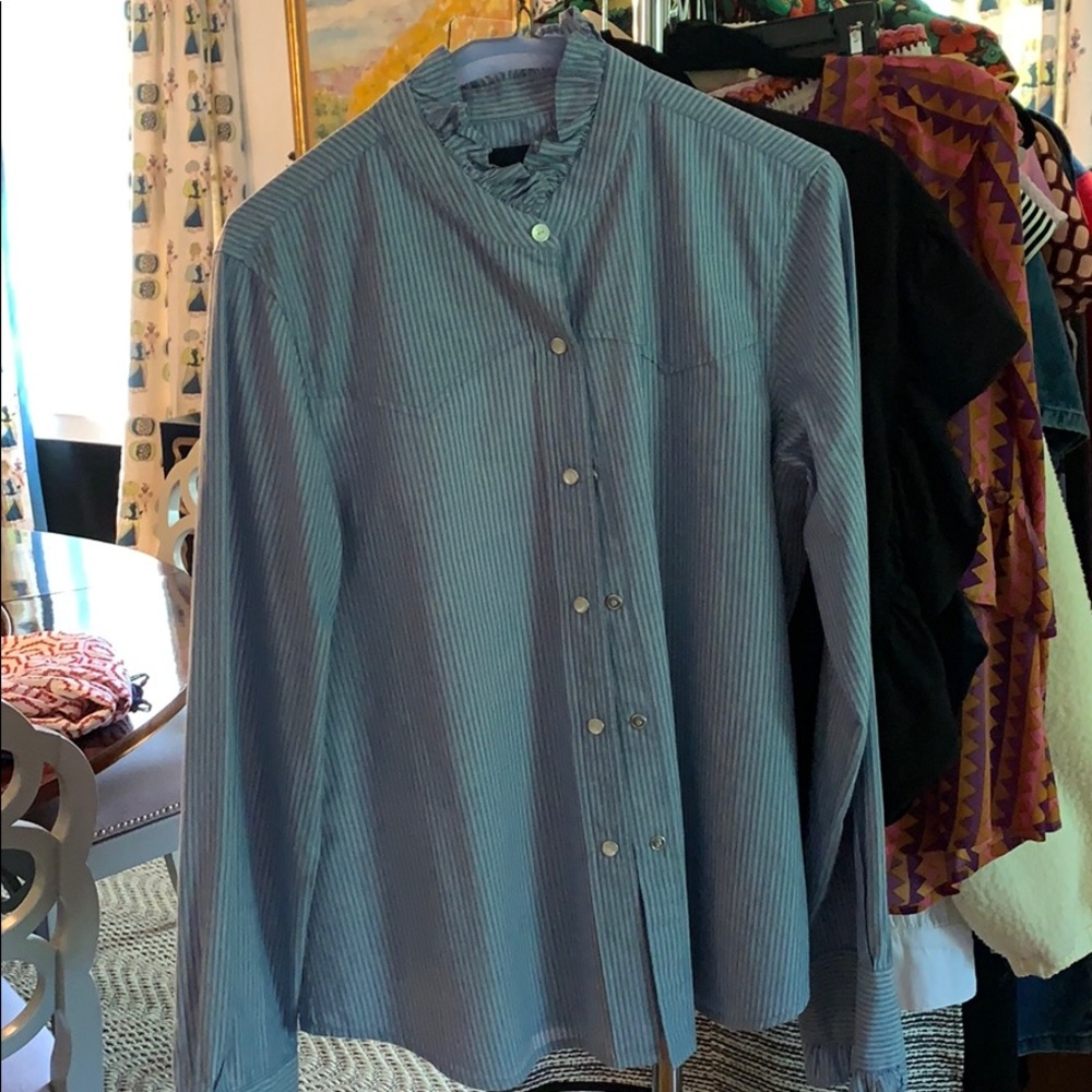 Striped button down top